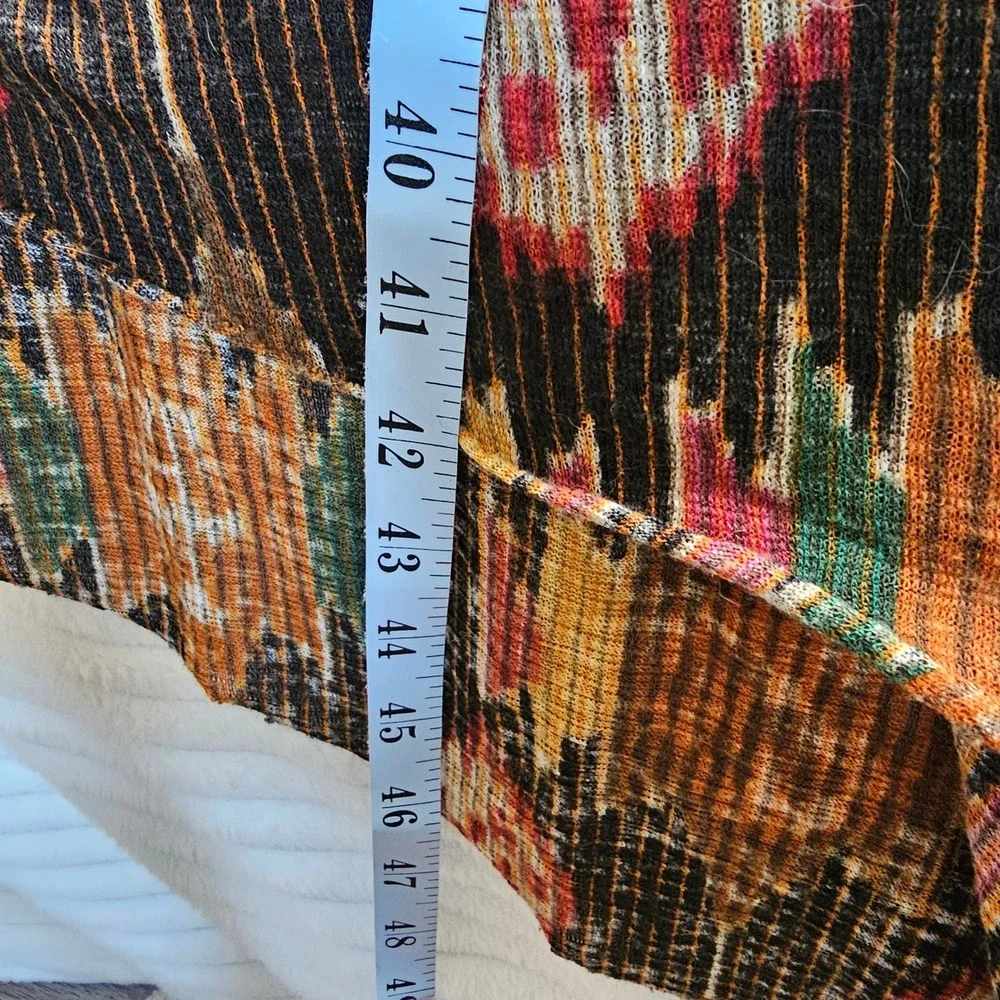 Free People Black Midi Dress with Rust, Mustard & Olive Ikat Print